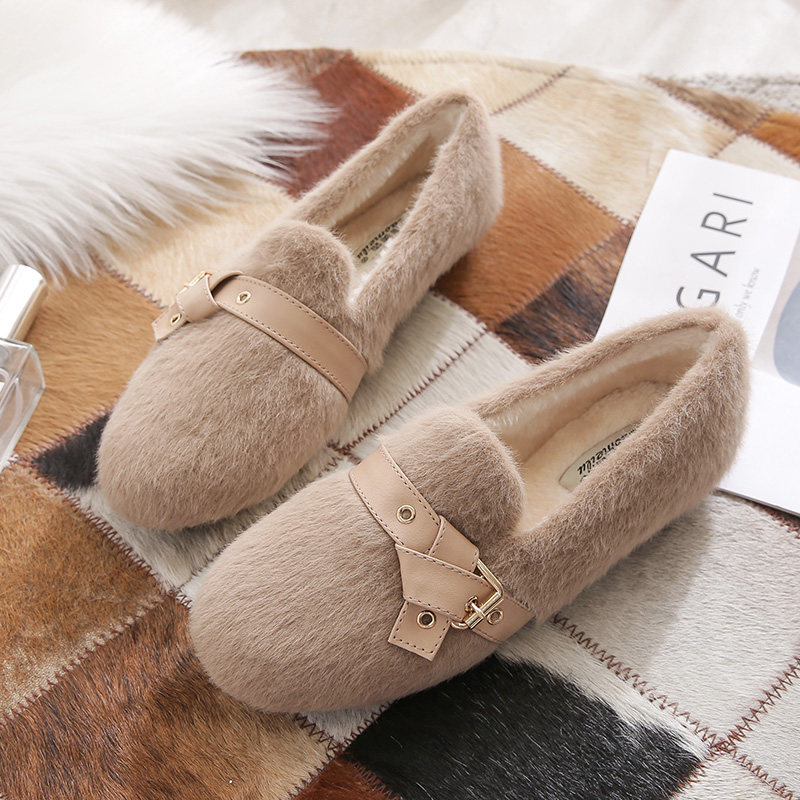 毛毛鞋女外穿棉鞋女秋冬加绒法式单鞋女2022年新款大码女鞋41-43,女鞋,棉鞋,淘宝优惠券,粉丝福利购,淘宝优惠卷