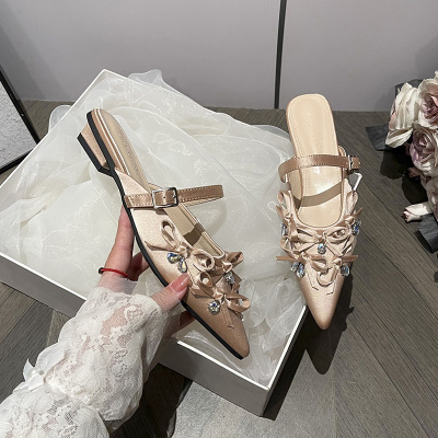 法式粗跟拖鞋高级感凉拖大码女鞋