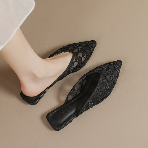 法式平跟拖鞋舒适柔软凉拖外穿