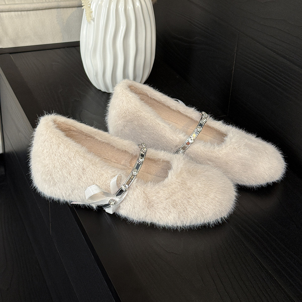 内增高毛毛鞋女2025新款冬季加绒外穿棉鞋法式玛丽珍珍配裙子单鞋,女鞋,深口单鞋,淘宝优惠券,粉丝福利购,淘宝优惠卷