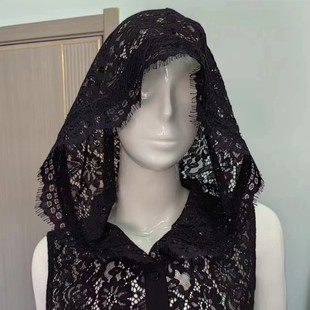 打底衬衫 砍袖 韩版 款 衬衣 防嗮帽衫 假领子女纯棉股线蕾丝帽子长款