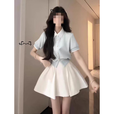 韩系巨好看漂亮上衣裙子套装女夏