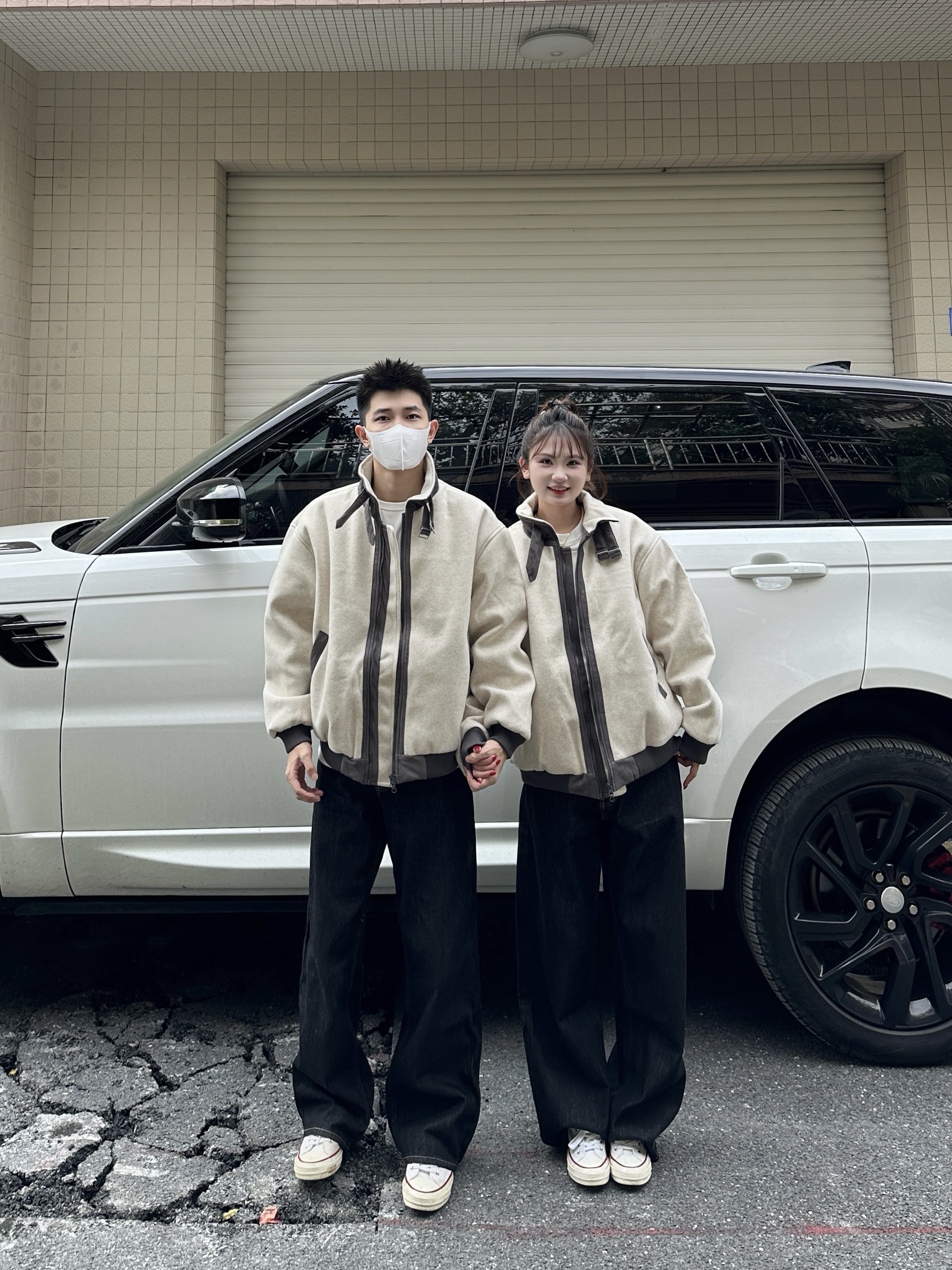 3KU夫妇冬季立领工装复古加厚保暖棉服外套男女同款宽松休闲棉衣