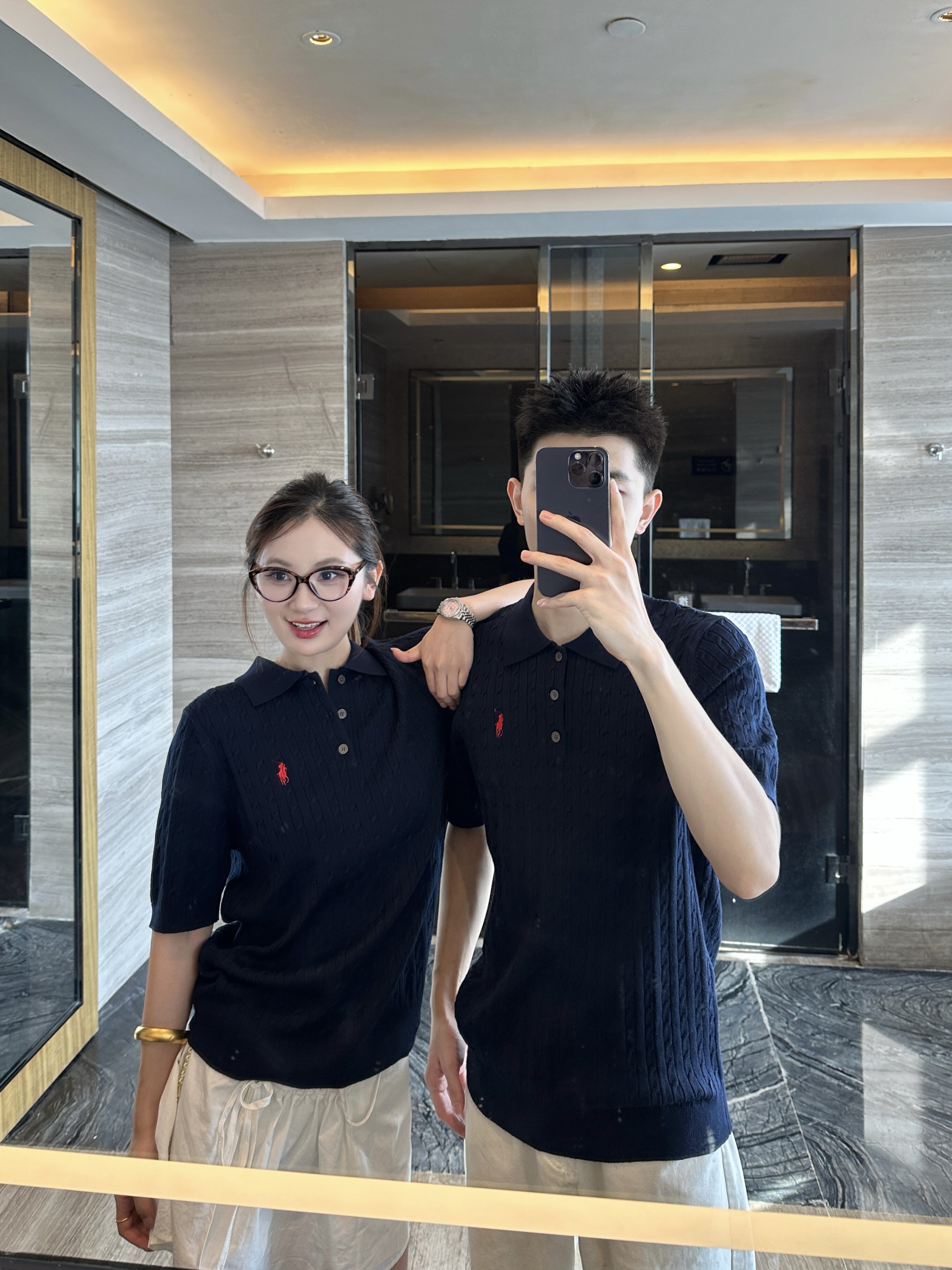 3KU夫妇夏季新款老钱风刺绣针针织衫/毛衣
