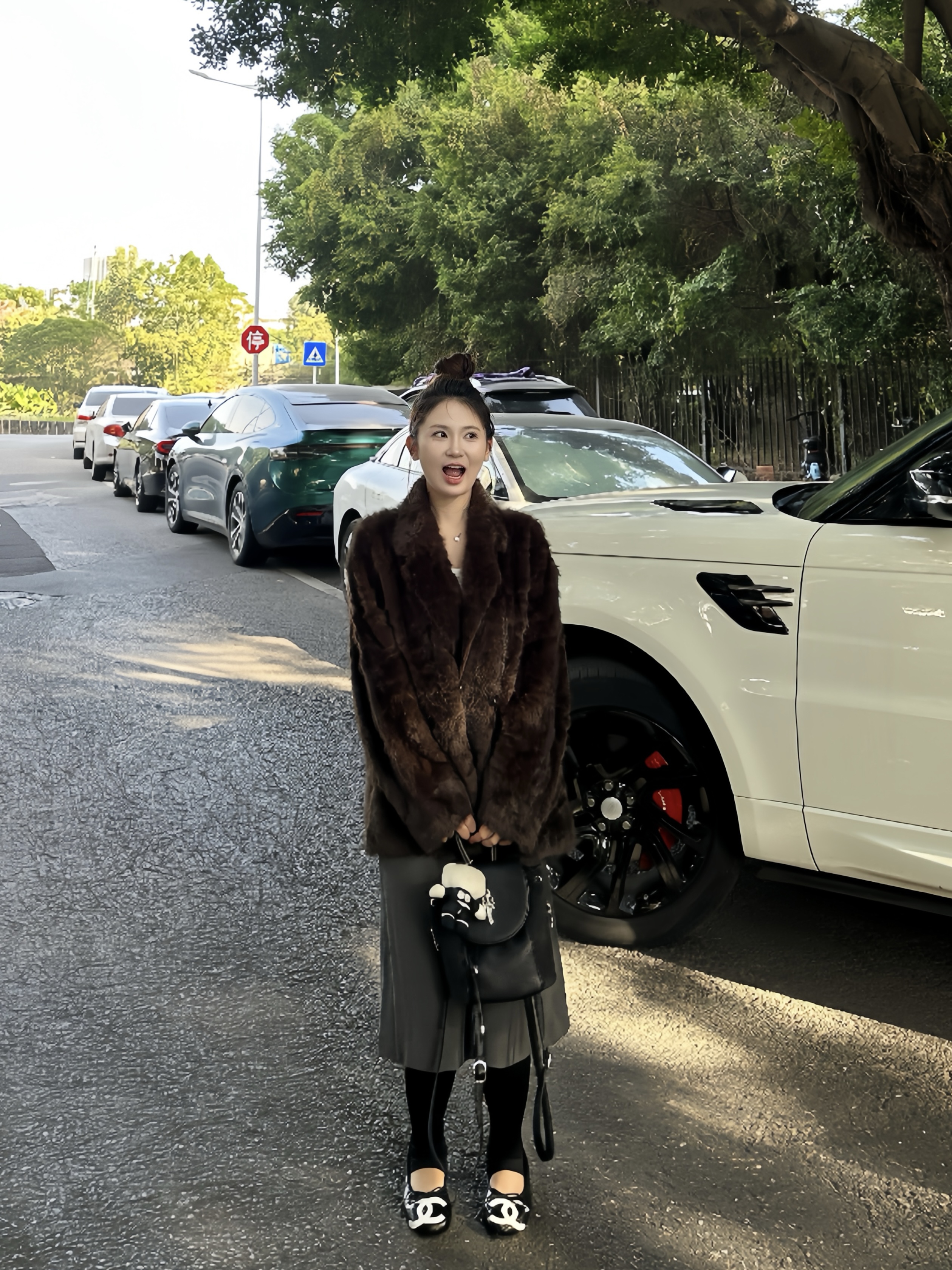 3KU夫妇冬季新款西服领仿水貂绒皮毛一体保暖外套女皮草毛毛上衣