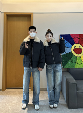 3KU夫妇四季新款水洗直筒牛仔裤宽松显瘦长裤男女情侣潮流休闲裤