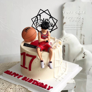 灌篮高篮球手蛋糕装饰装饰摆件足球运动鞋生日湘北队情景派对配件