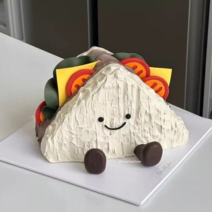小红书同款可爱汉堡包简约jellycat生日蛋糕装饰蜡烛插件小脚摆件