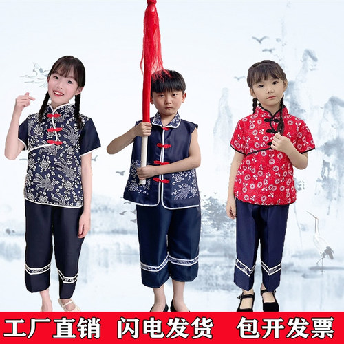 共产儿童团演出服红缨枪道具