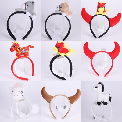 新年派对C位头饰 2026马年红色发箍女 喜庆头箍跨年发卡