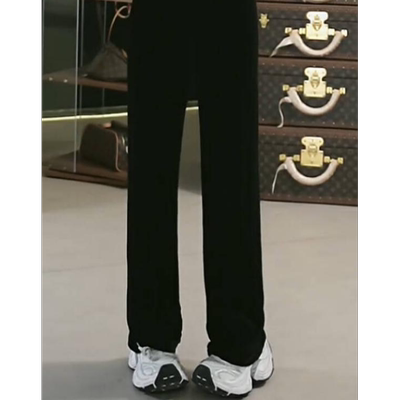 真丝丝绒宽松高腰阔腿裤