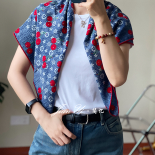 【樱桃老花】2025村上隆联名款桑蚕丝羊毛88方巾双面同色披肩围巾