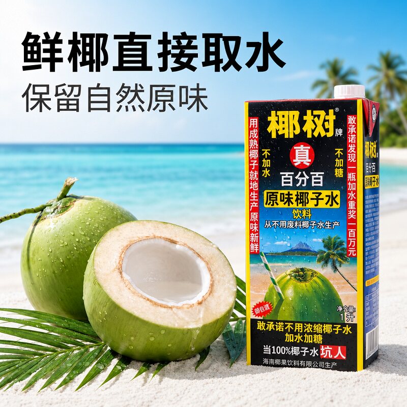 正宗椰树牌椰子水 椰树椰子汁 新鲜椰子肉鲜榨 椰奶椰子汁椰子水