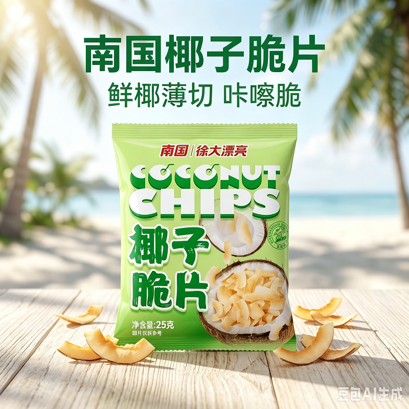 海南特产南国食品香脆椰子片25g包装炭烤椰片肉休闲办公室零食