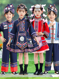 少数民族服装 儿童56个名族衣服洛丽塔壮族族哈尼族女童服饰苗族男