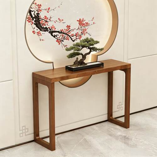 新中式玄关实木供桌条案进门入户玄关桌简约供台轻奢玄关柜端景台