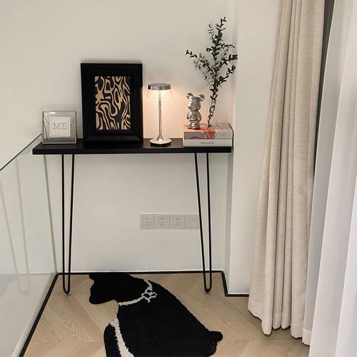 北欧实木玄关台入户进门玄关桌靠墙长条案极窄吧台窄桌走廊长条桌