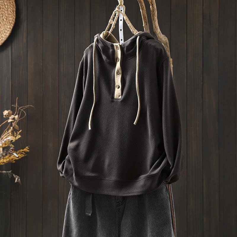 厚卫衣保暖复古德绒宽松