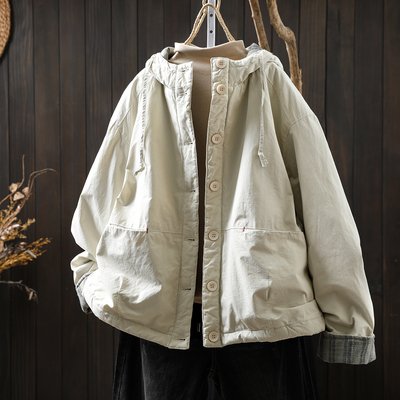 巨好看的夹棉外套女2025冬季新款连帽胖mm百搭洋气独特别致小棉袄