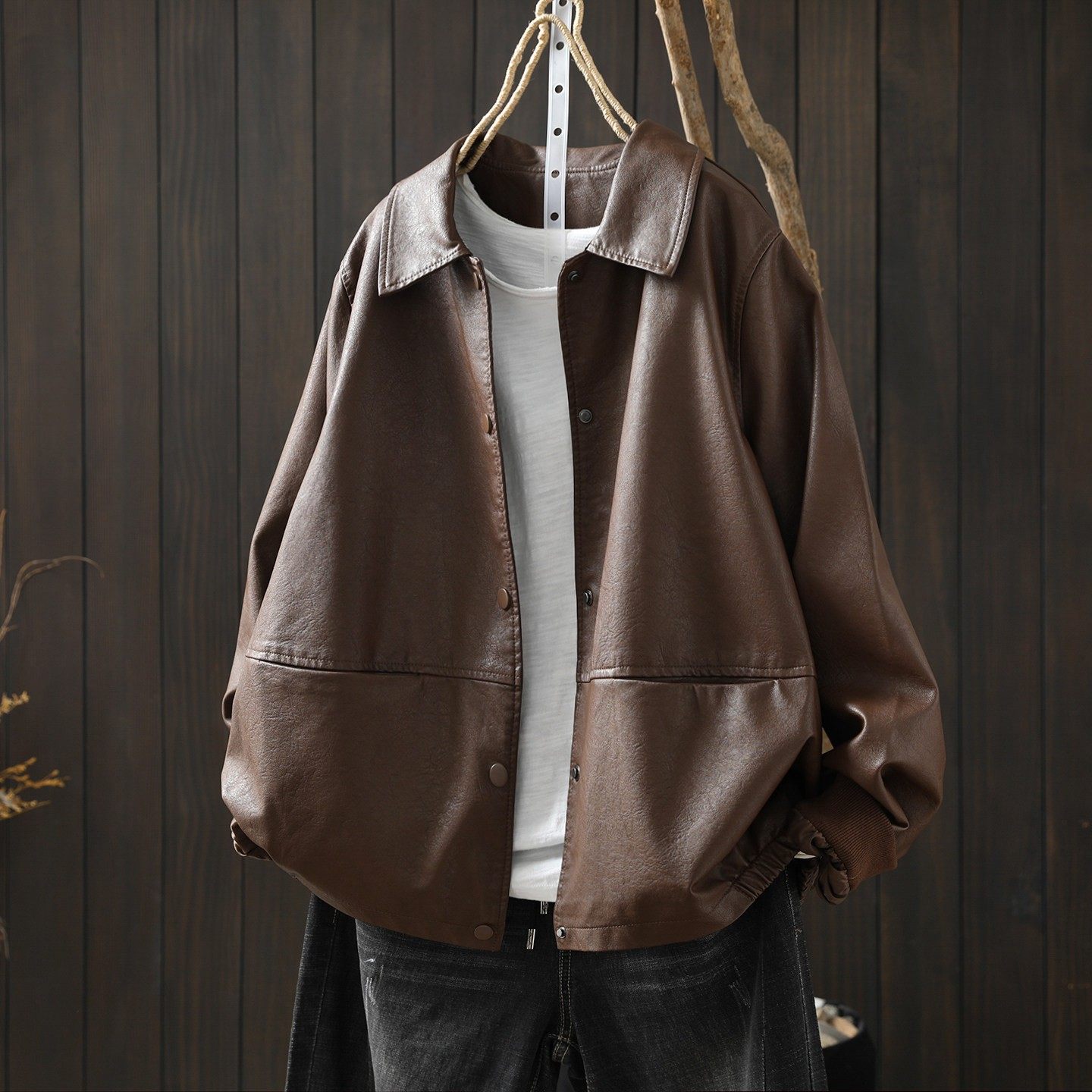 皮衣女外套春季新款2026咖色美拉德复古港风酷飒机车百搭pu皮衣服,女装/女士精品,常规大码外套,淘宝优惠券,粉丝福利购,淘宝优惠卷