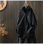 新款 纯棉长袖 休闲百搭气质衬衣外套 宽松大码 2026春季 衬衫 女中长款