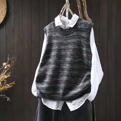 短款马甲宽松复古套头圆领