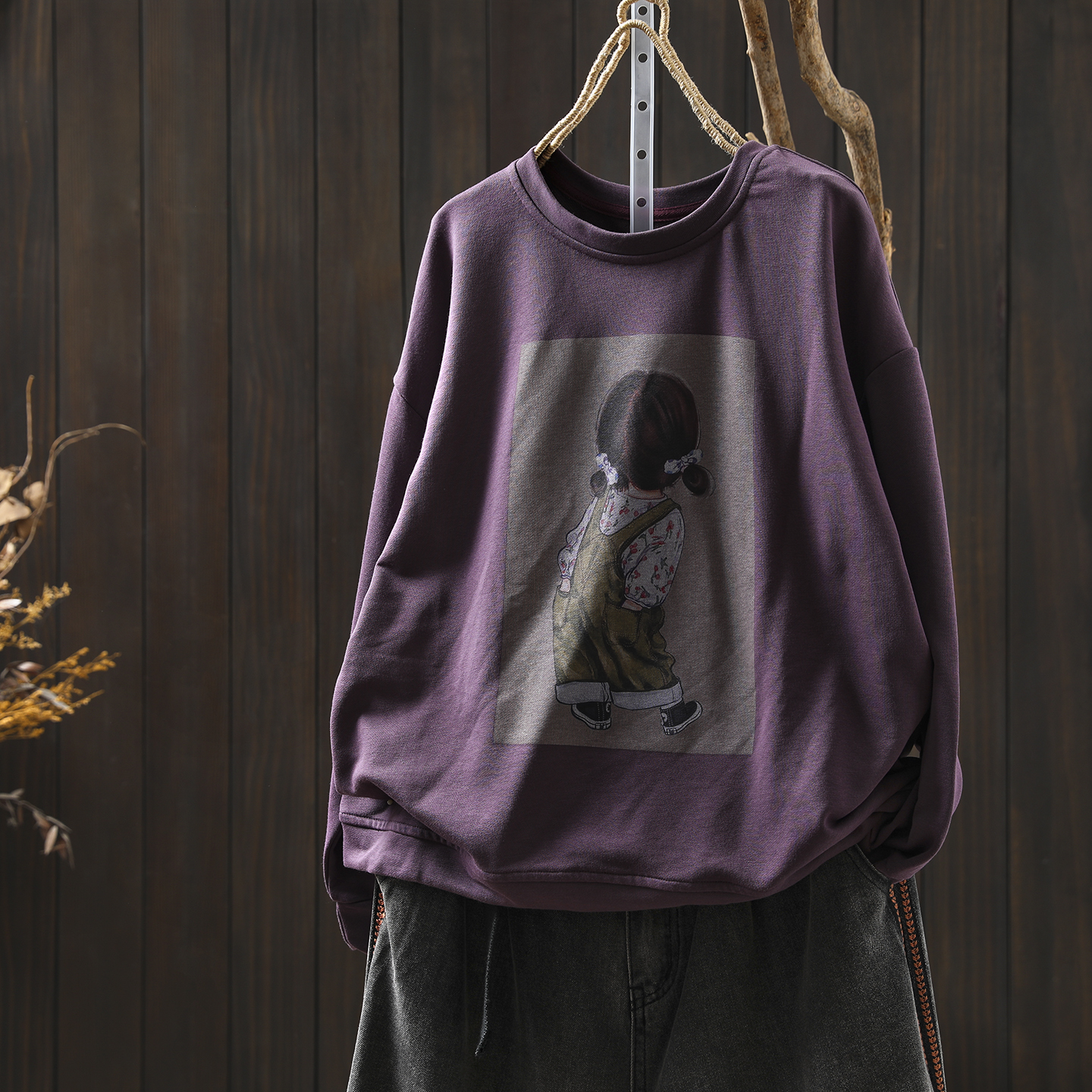 卫衣女2025新款爆款小个子秋季女孩印花减龄文艺宽松百搭长袖上衣