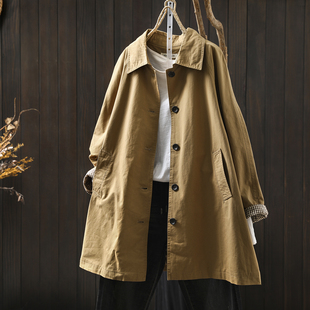 复古工装 风衣女款 中长款 春季 宽松高级感气质休闲上衣外套 2026新款