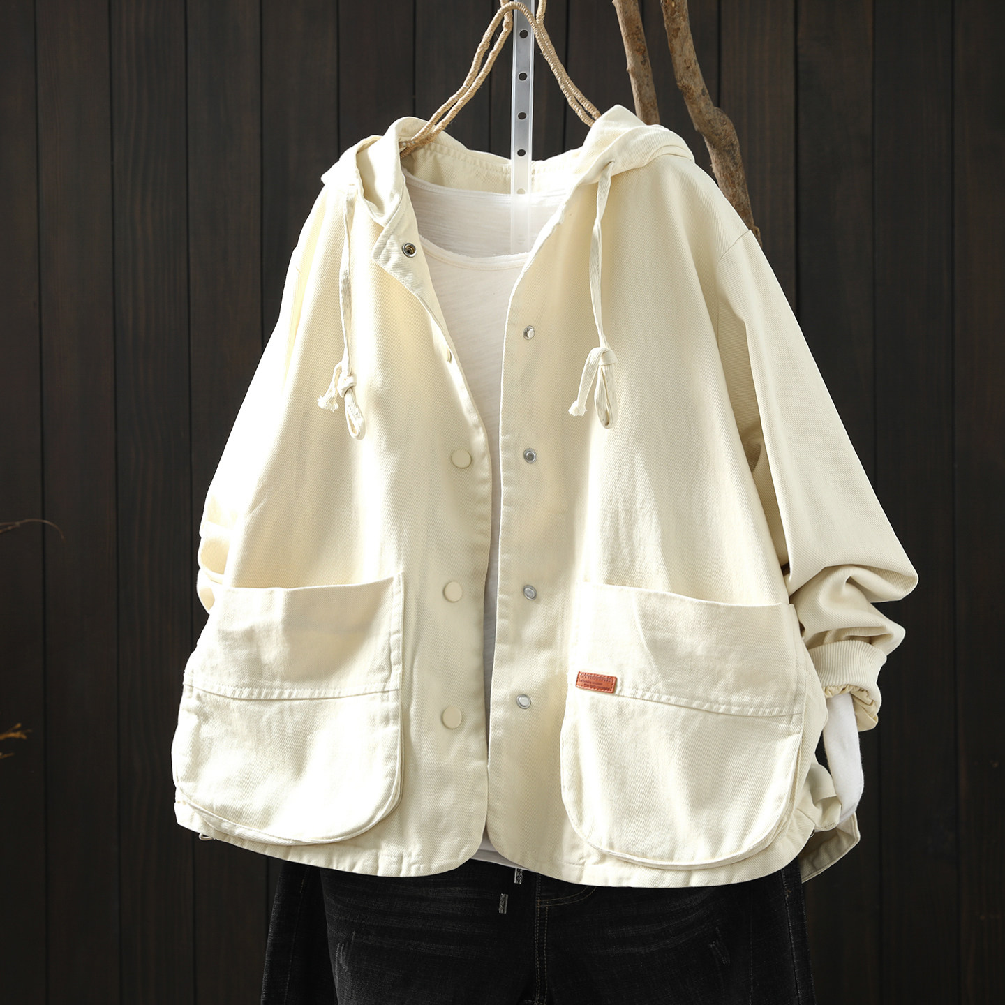 连帽外套女款春季2026新款超好看流行休闲慵懒风百搭宽松时尚上衣