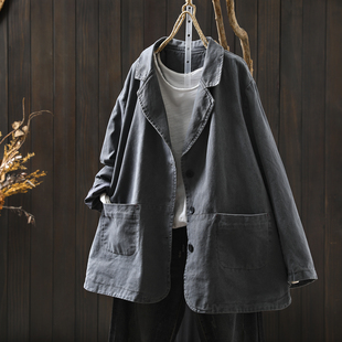 领时尚 2025款 西装 外套女秋季 宽松三粒扣复古气质百搭上衣 巨好看