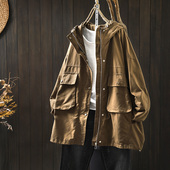 风独特设计连帽中长款 工装 宽松外套 流行爆款 早春精致外套2026新款