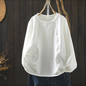 巨好看 开春圆领内搭外穿设计感宽松洋气t恤衫 打底衫 女2026新款