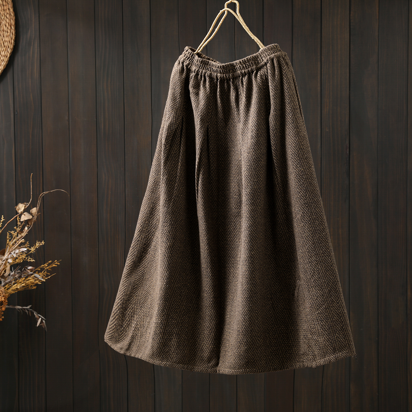 半身裙秋冬女2025新款巨好看中长款毛呢羊毛复古显瘦遮胯A字伞裙