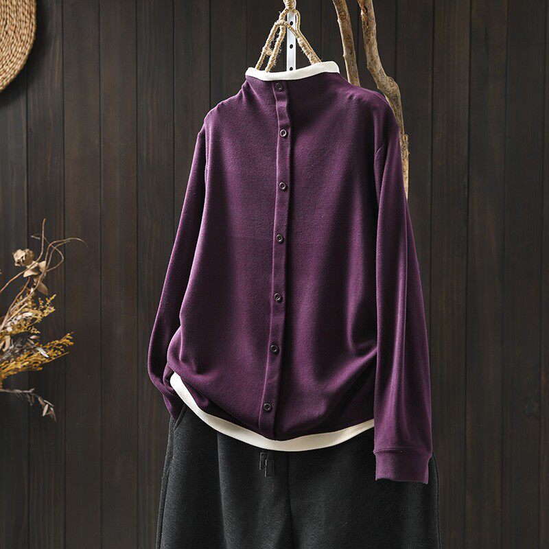 打底衫2025新款今年流行爆款秋冬半高领德绒拼接时尚长袖内搭t恤