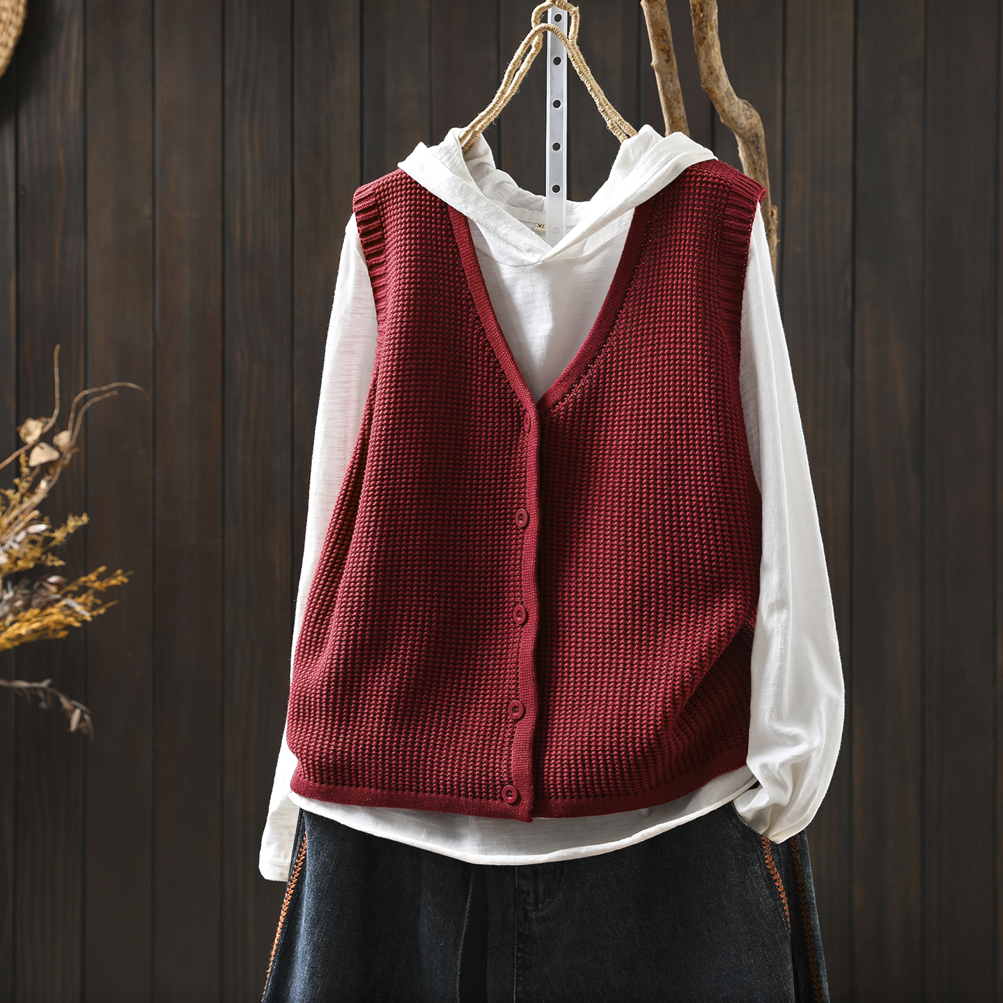 针织马甲2025新款今年流行爆款女士秋季V领宽松百搭叠穿无袖背心