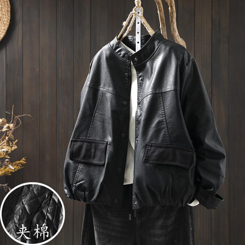 立领短款夹克百搭宽松