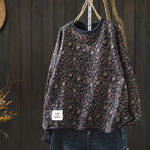 卫衣女设计感小众2026新开春纯棉印花短款小个子无帽长袖t恤上衣