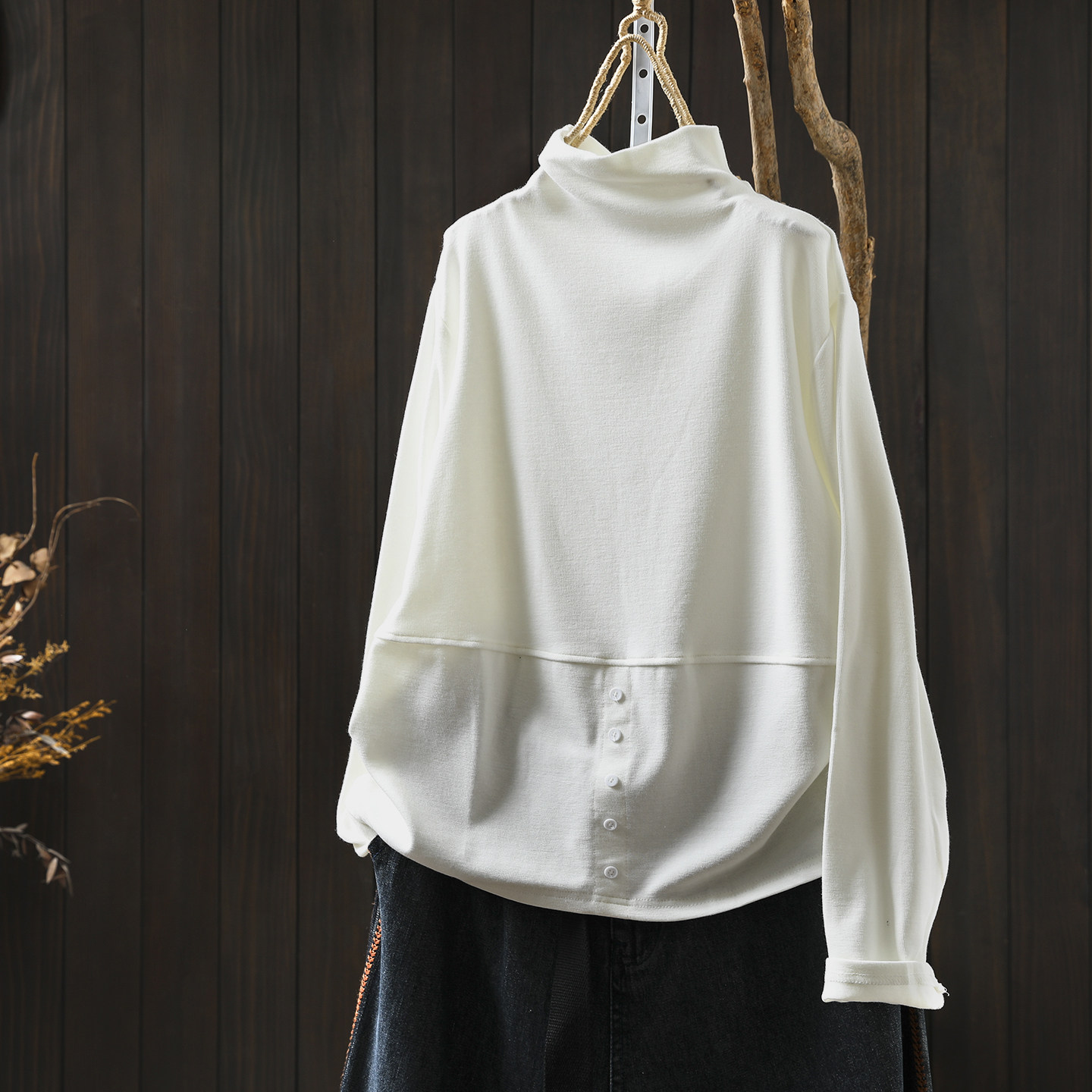 白色打底衫女内搭2025新款今年流行爆款长袖半高领洋气t恤小个子