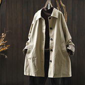 2026新款 春季 纯棉中长款 风衣女款 宽松百搭简约气质休闲时尚 外套