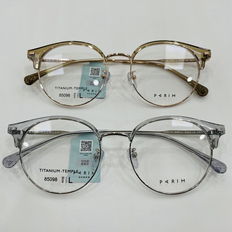 新款派丽蒙眼镜架超轻纯钛全框男女近视眼镜框配离焦镜片85098