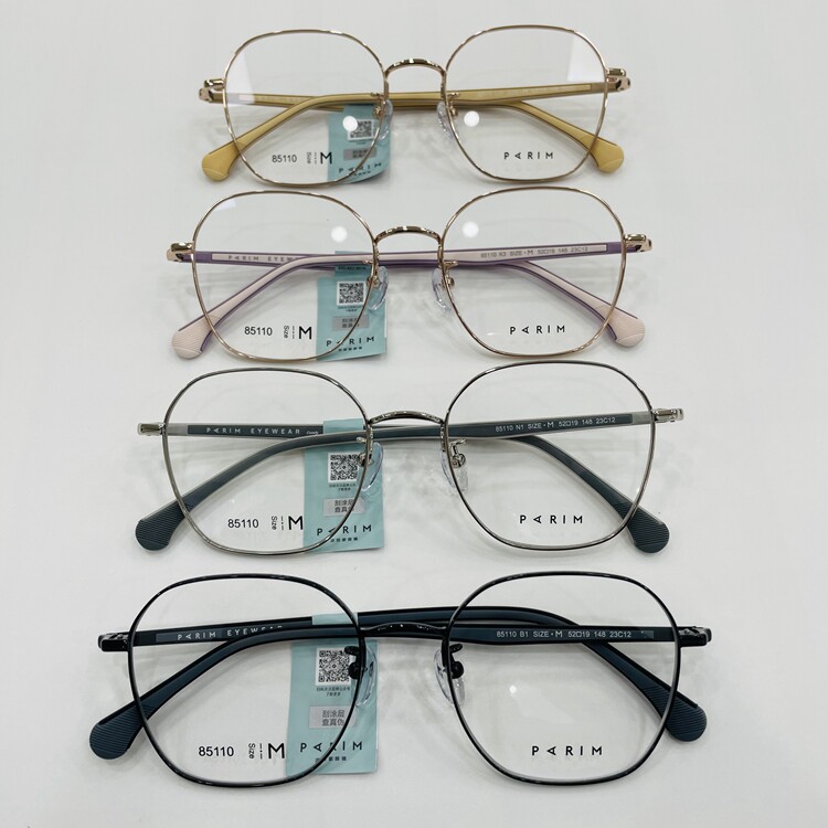 新款派丽蒙眼镜架超轻纯钛全框男女近视眼镜框配离焦镜片85110