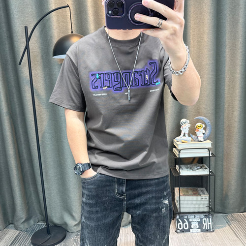 字母印花短袖t恤衫男士