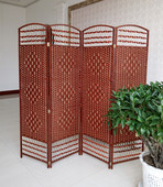 草编屏风中式 实木移动时尚 酒店隔断客厅卧室玄关简约餐厅手工折屏