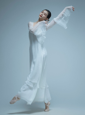 新款古典舞演出服练功服女飘逸身韵纱衣套装中国舞蹈仙气古风服装