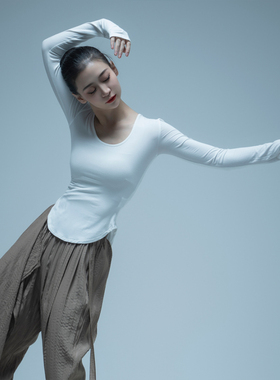 现代舞舞蹈练功服女上衣古典舞演出服长袖形体训练服装飘逸表演服