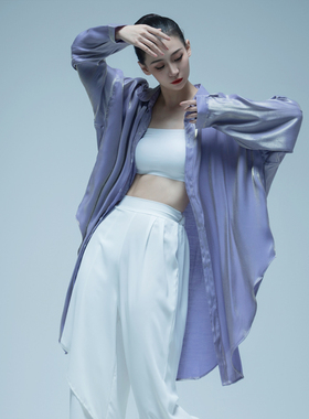现代舞衬衫日常穿搭练功服女舞蹈生形体训练服装古典舞演出服装