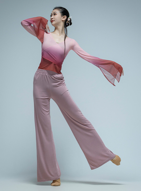 古典舞身韵纱衣薄款长袖练功服现代舞表演服学生艺考舞蹈服班服女