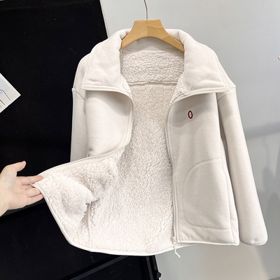 加绒厚款外套女上衣摇粒绒休闲