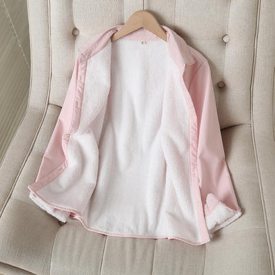 纯棉加绒加厚保暖打底衫女