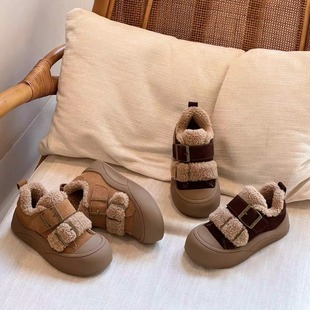 女童二棉防滑软底休闲鞋 儿童棉鞋 男童加绒保暖毛毛鞋 冬季 2025新款